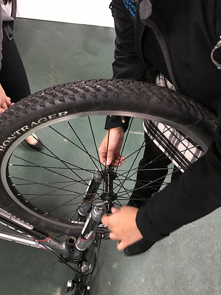 Photo: Removing bike wheel