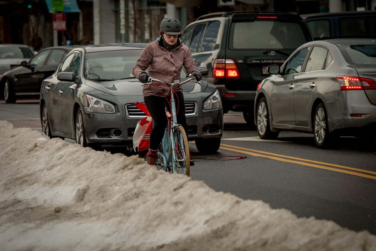 biking after a snowstorm