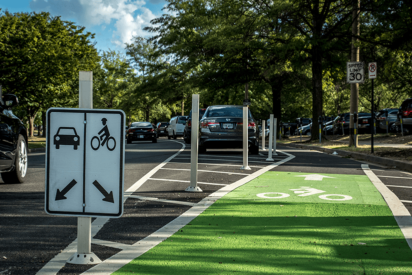 Protected Bike Lane in Arlington County
