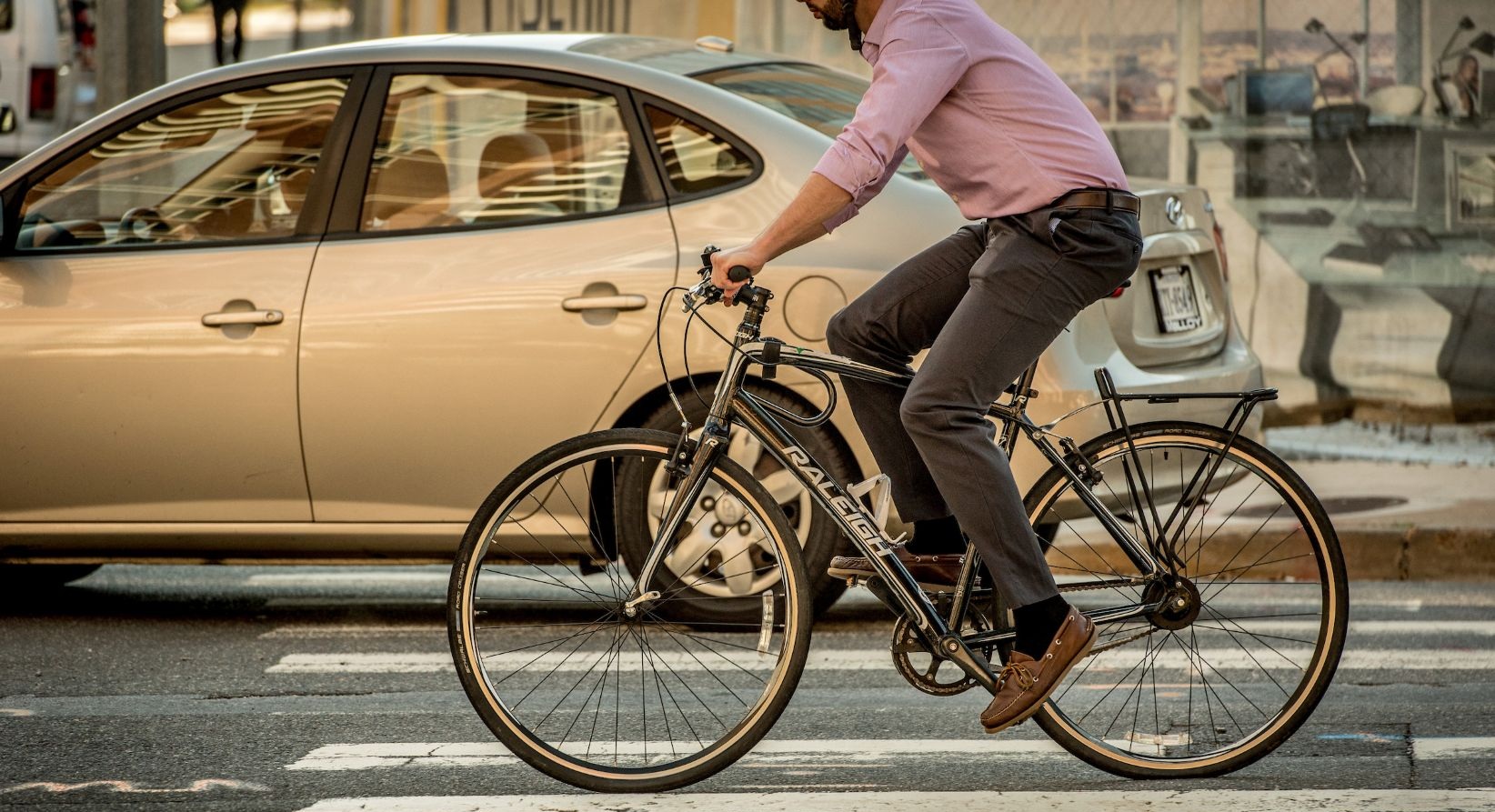 A person riding a bike